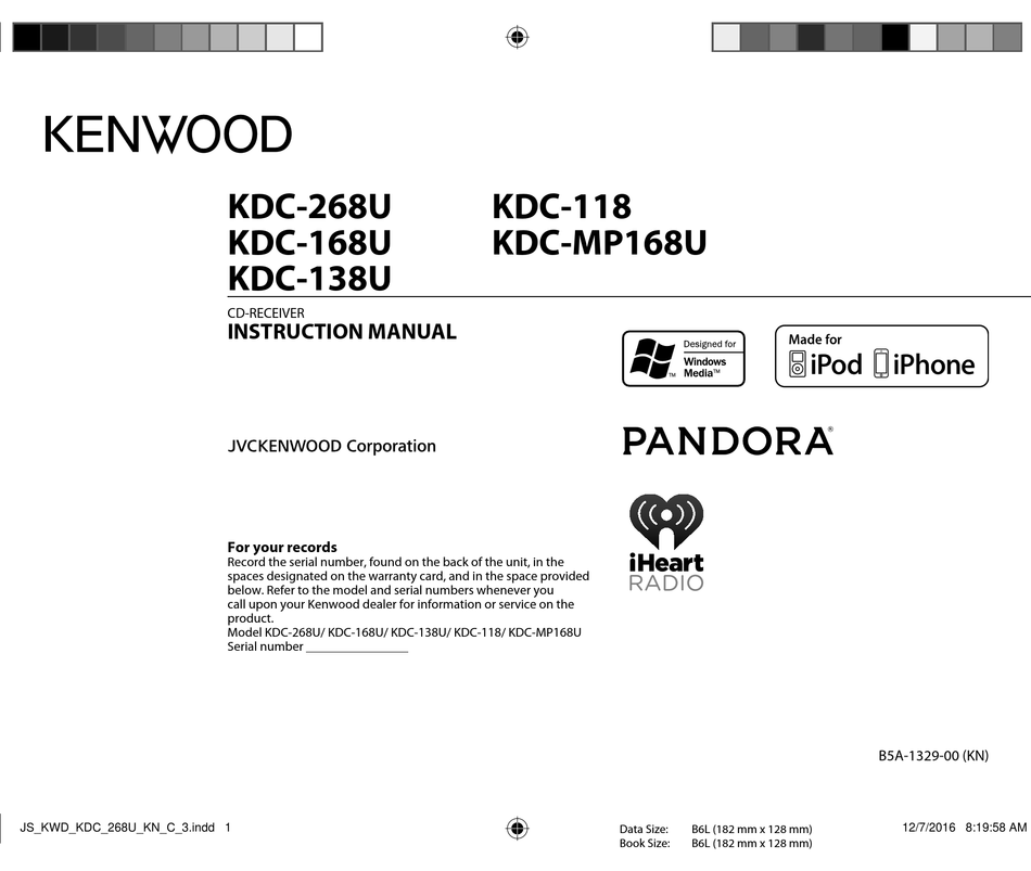 KENWOOD KDC-268U INSTRUCTION MANUAL Pdf Download | ManualsLib