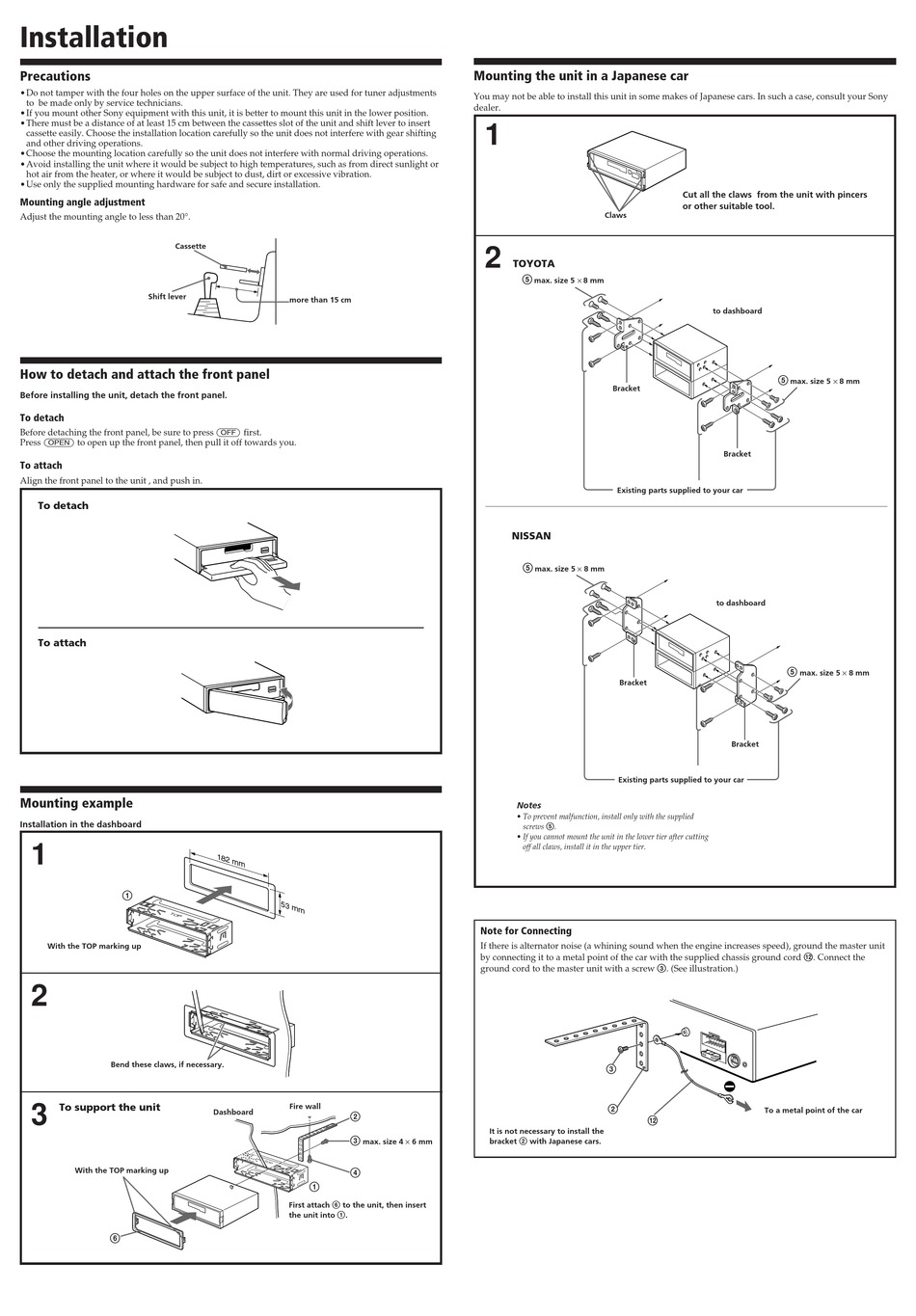 SONY XRC8200 INSTALLATION Pdf Download ManualsLib