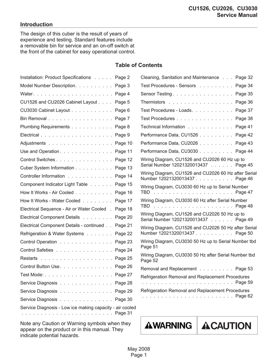 SCOTSMAN CU1526 SERVICE MANUAL Pdf Download | ManualsLib