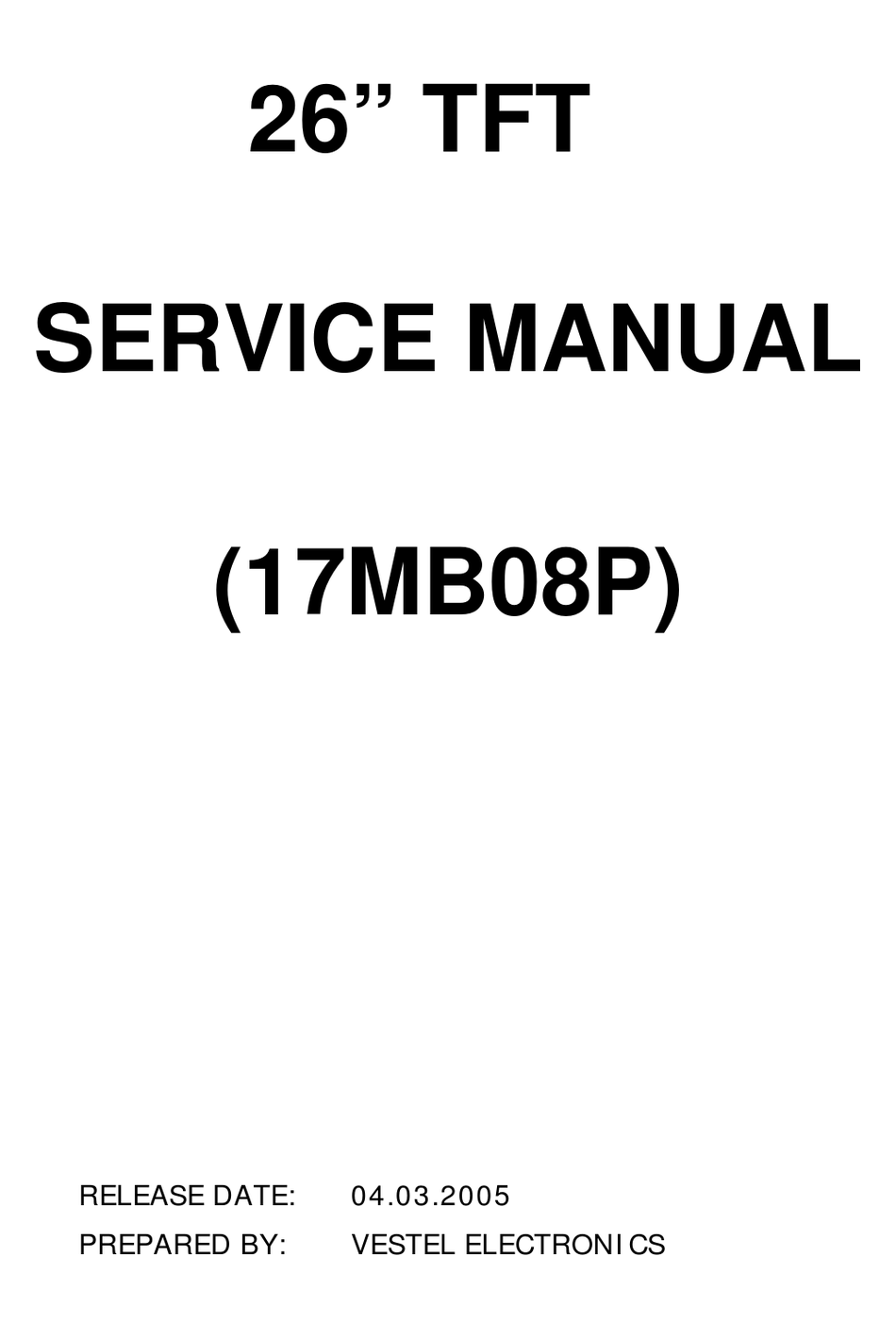 VESTEL 17MB08P SERVICE MANUAL Pdf Download | ManualsLib