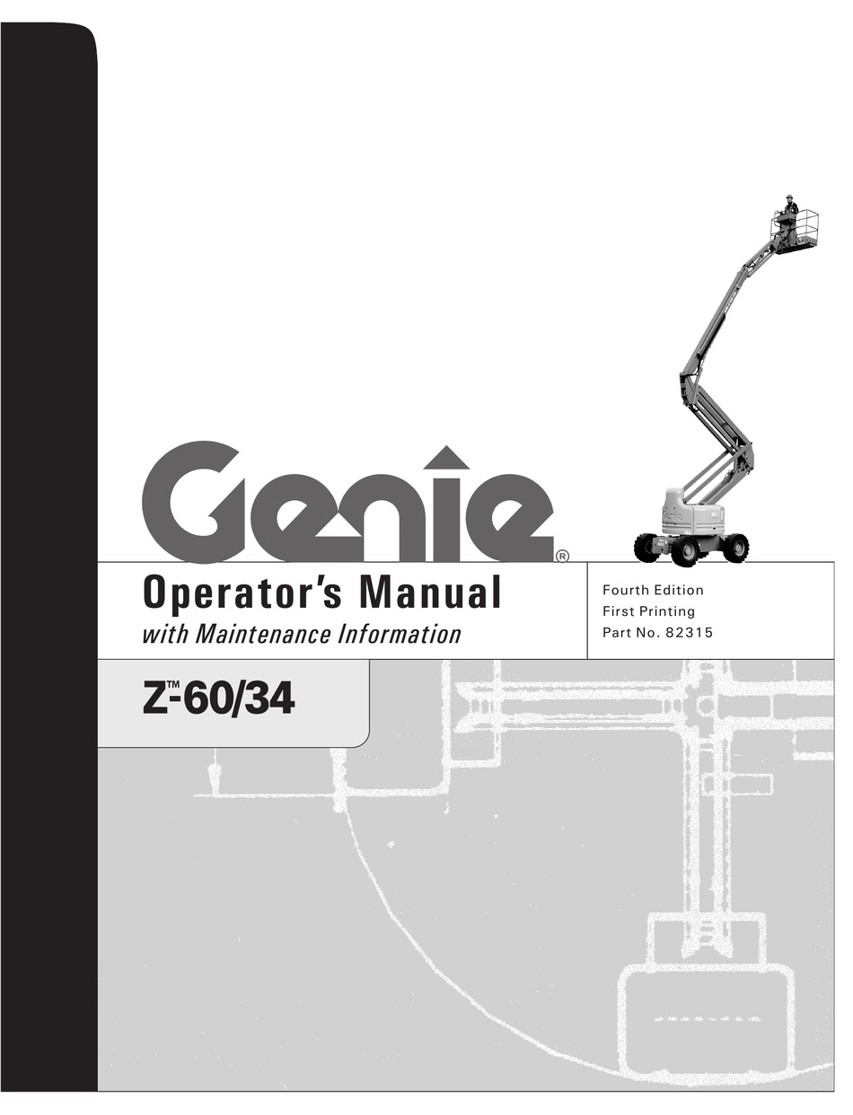 Genie Z 60 34 Operator S Manual Pdf Download Manualslib