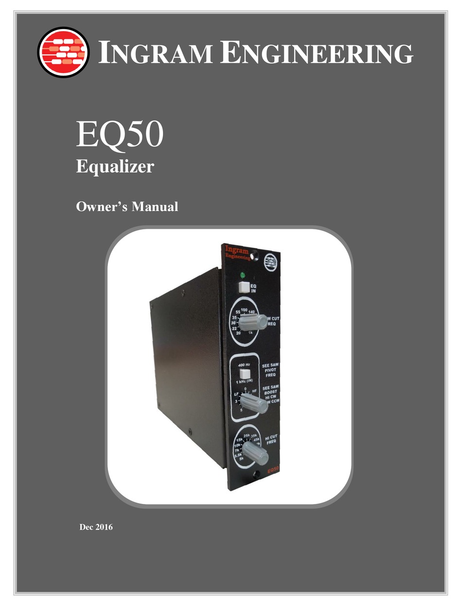 INGRAM ENGINEERING EQ50 OWNER'S MANUAL Pdf Download | ManualsLib