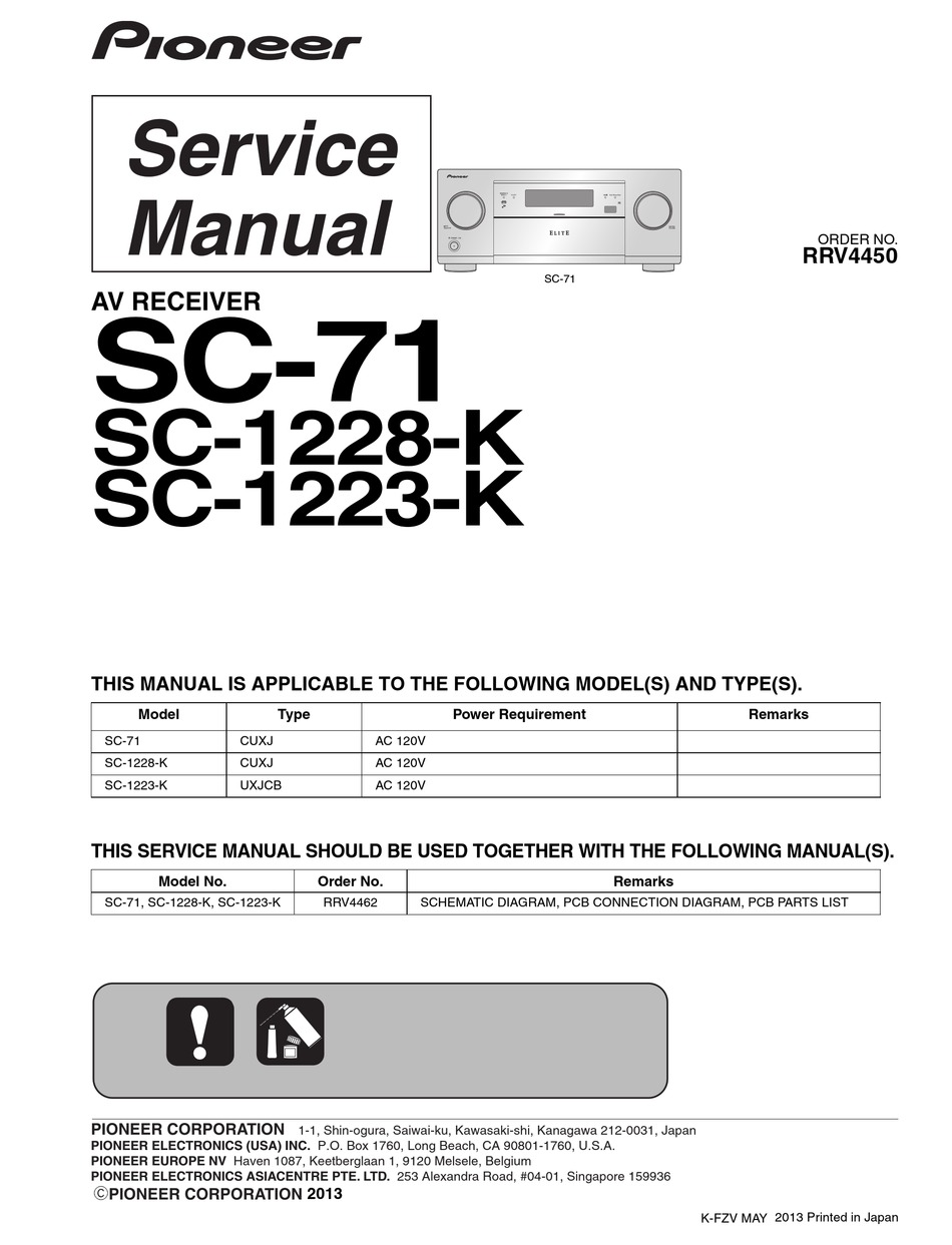 PIONEER SC71 SERVICE MANUAL Pdf Download ManualsLib