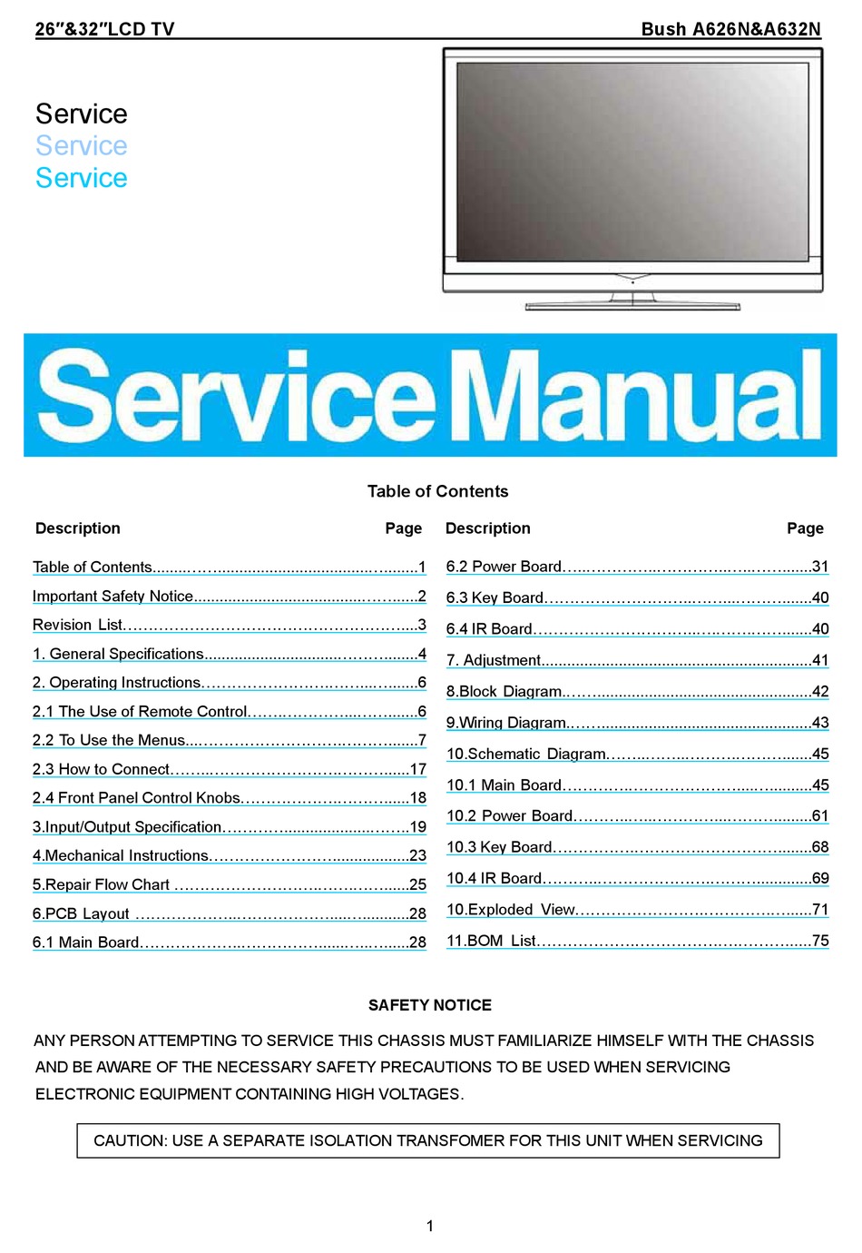 Bush A626n Service Manual Pdf Download Manualslib