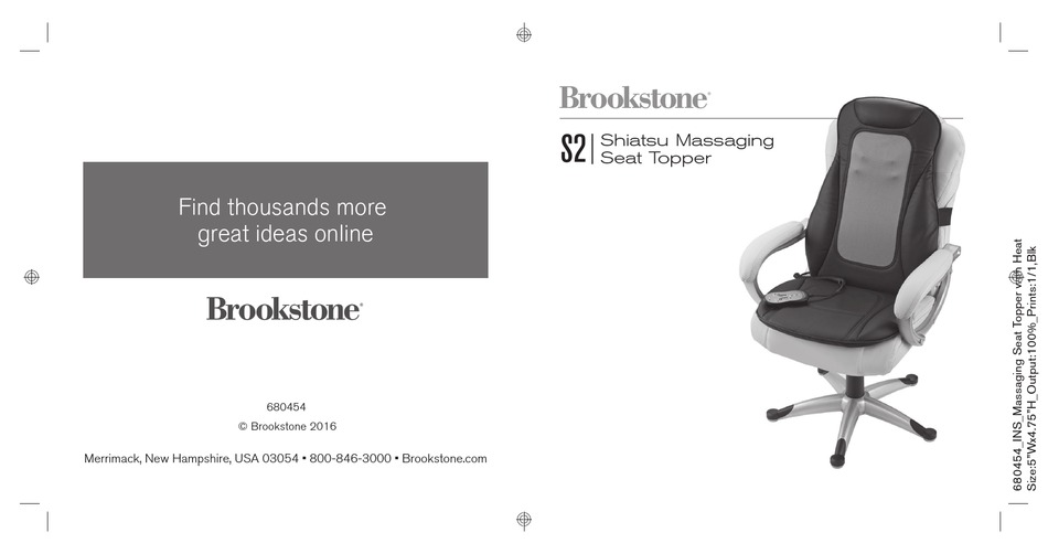 BROOKSTONE S2 INSTRUCTION Pdf Download ManualsLib