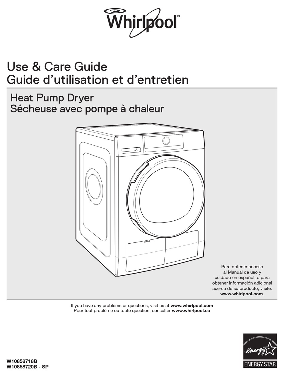 WHIRLPOOL W10858720B - SP USE & CARE MANUAL Pdf Download | ManualsLib