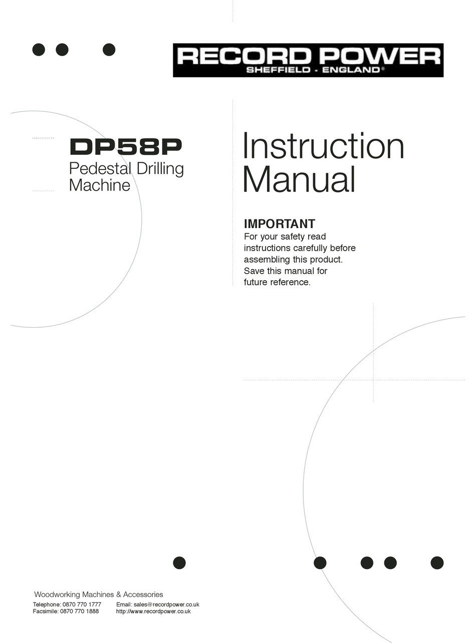 RECORD POWER DP58P INSTRUCTION MANUAL Pdf Download ManualsLib