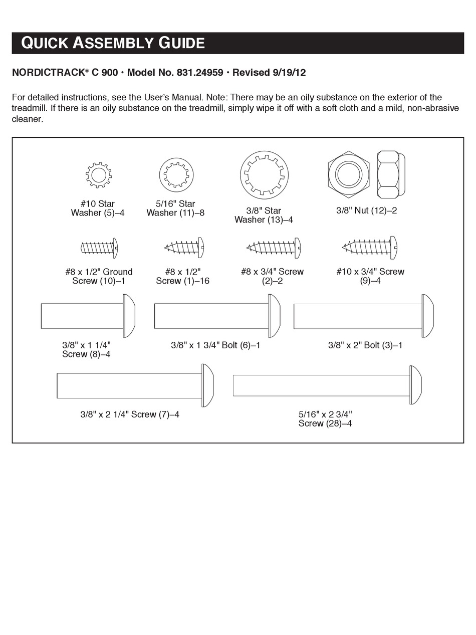 Nordictrack c990 assembly discount instructions