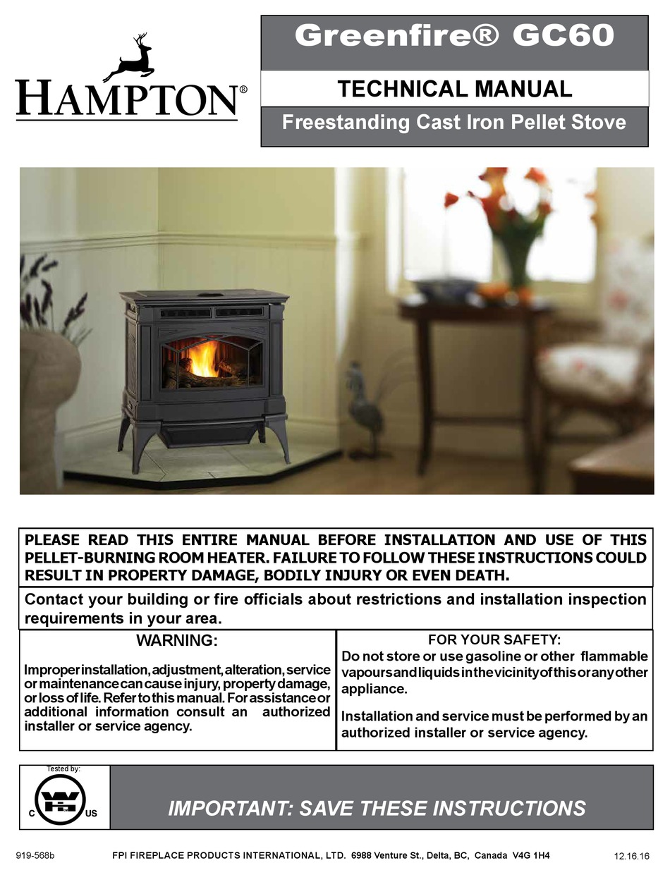 HAMPTON BAY GREENFIRE GC60 TECHNICAL MANUAL Pdf Download | ManualsLib