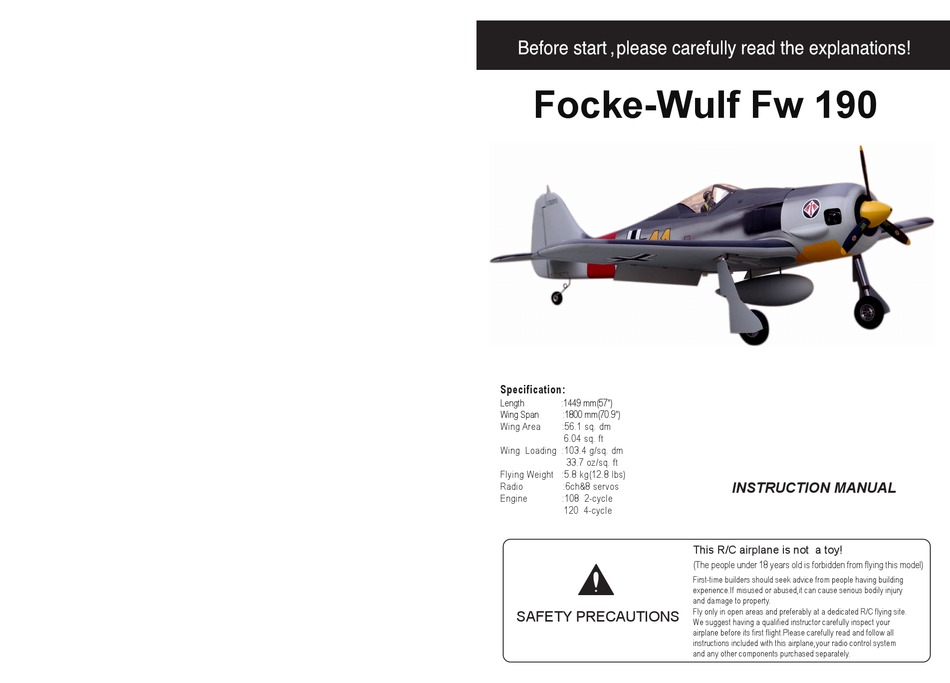 Esm Focke Wulf Fw 190 Instruction Manual Pdf Download Manualslib