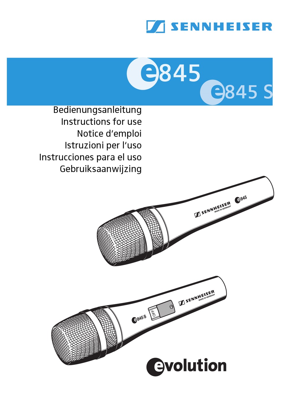 SENNHEISER E845 INSTRUCTIONS FOR USE MANUAL Pdf Download ManualsLib