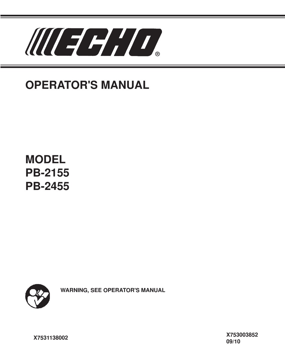 Echo Pb 2155 Operator S Manual Pdf Download Manualslib