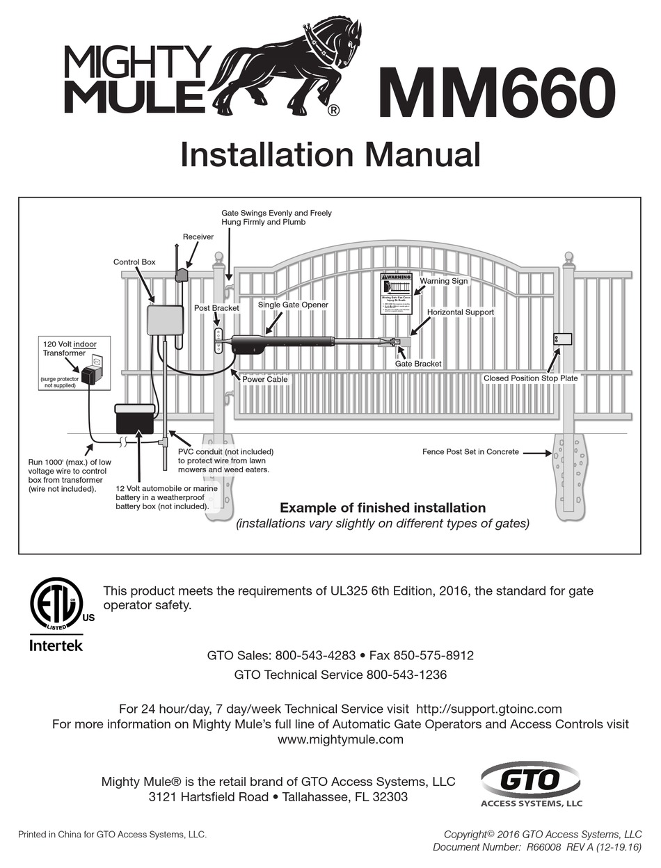 MIGHTY MULE MM660 INSTALLATION MANUAL Pdf Download ManualsLib