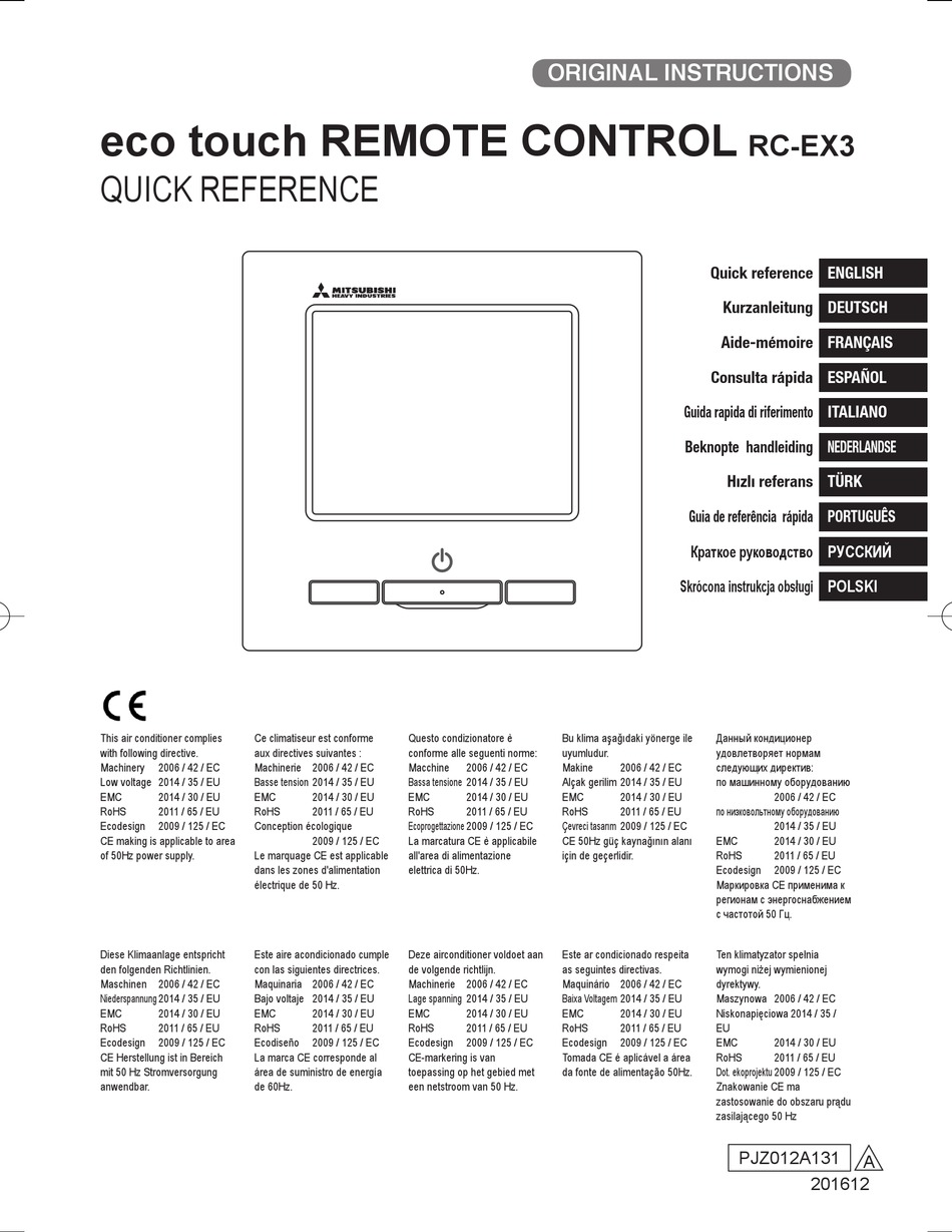 Mitsubishi Rc Ex3 Original Instructions Manual Pdf Download Manualslib