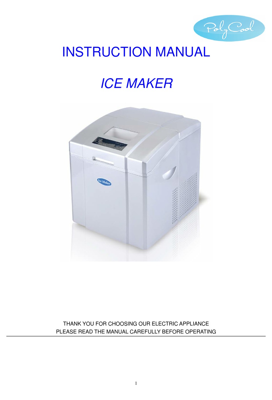 POLYCOOL ICEMPYCBK3295 INSTRUCTION MANUAL Pdf Download ManualsLib