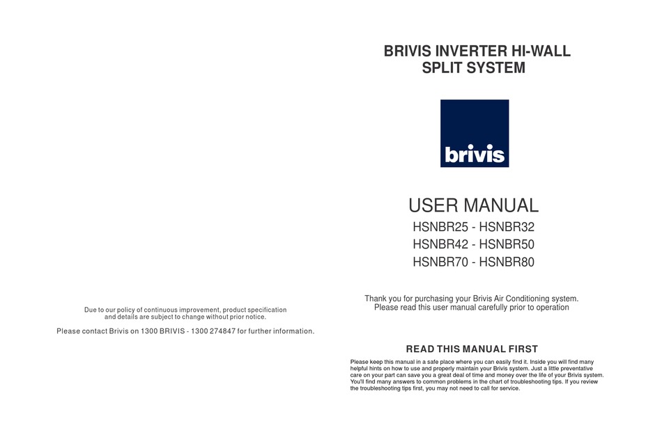 BRIVIS HSNBR25 USER MANUAL Pdf Download ManualsLib