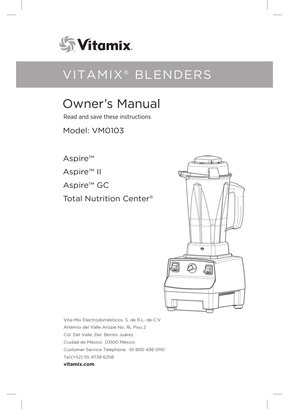 VITAMIX VM0103 OWNER'S MANUAL Pdf Download | ManualsLib