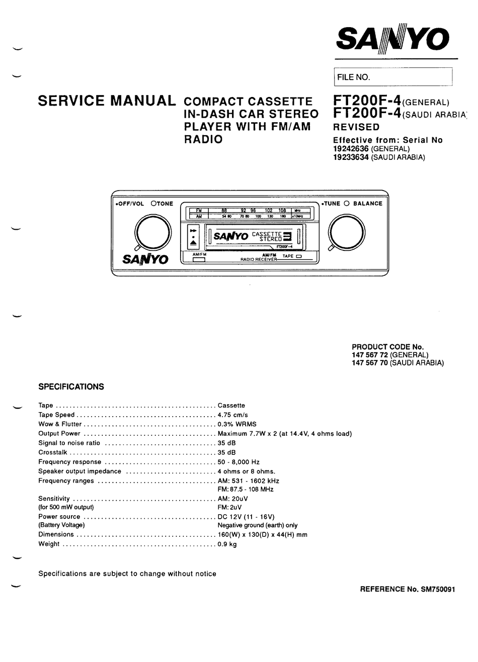 Sanyo Ft200f 4 Service Manual Pdf
