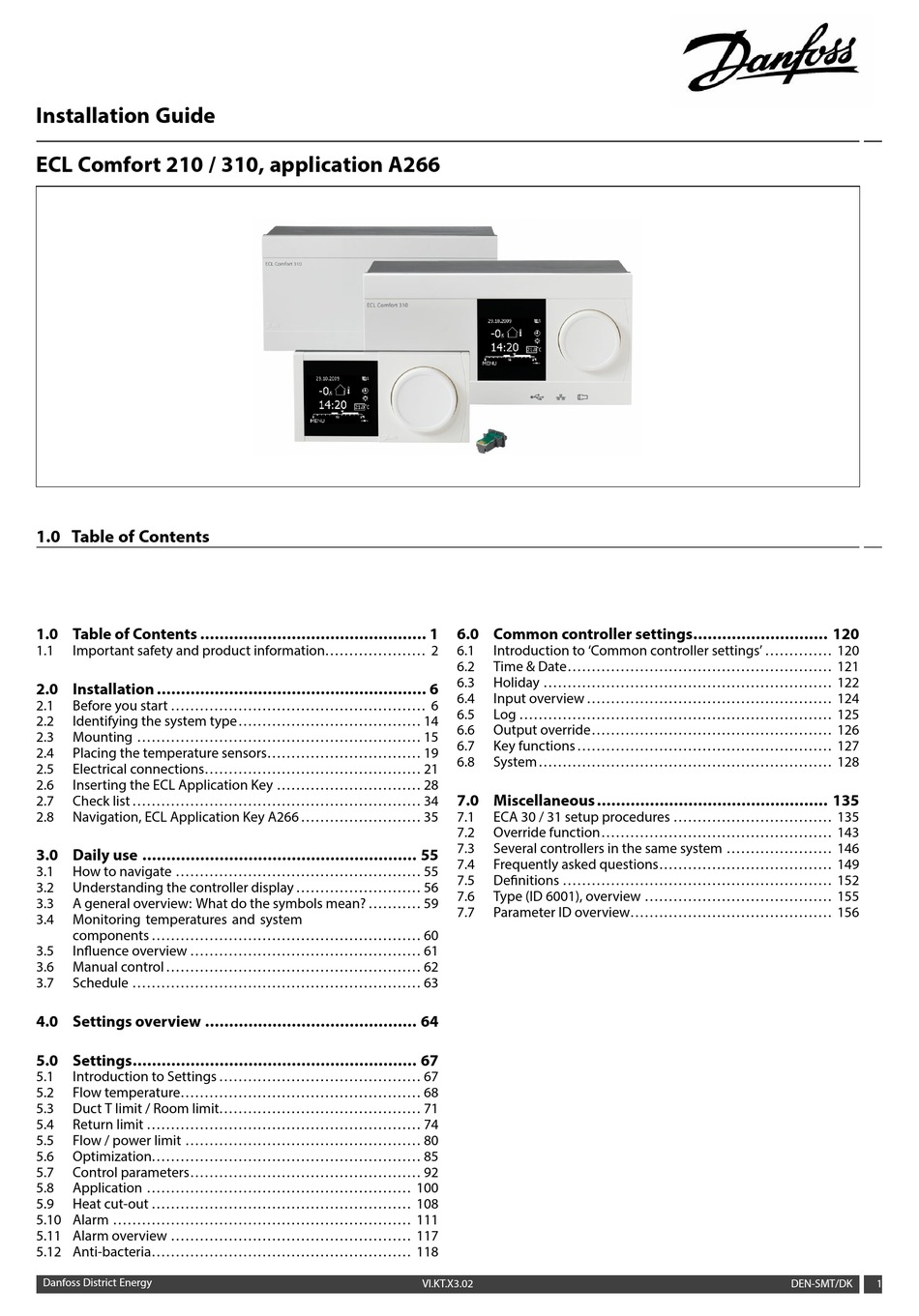 DANFOSS ECL COMFORT 210 INSTALLATION MANUAL Pdf Download | ManualsLib