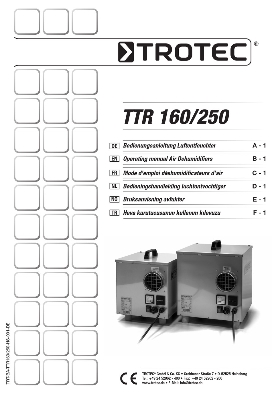 TROTEC TTR 160 OPERATING MANUAL Pdf Download | ManualsLib