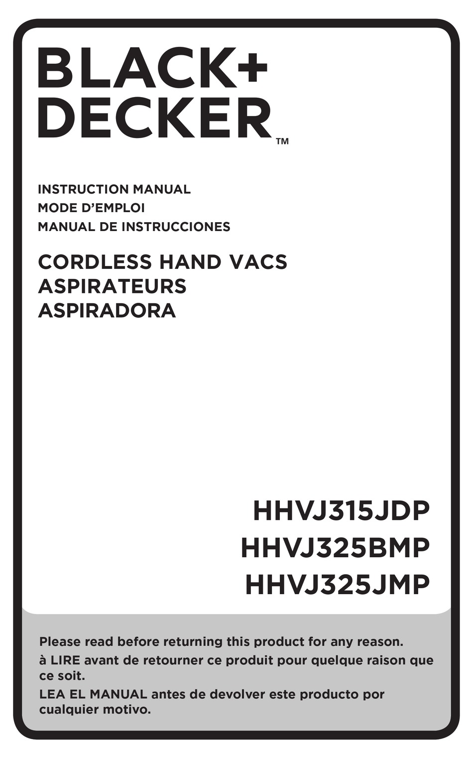 User manual Black & Decker HHVK320J (English - 20 pages)