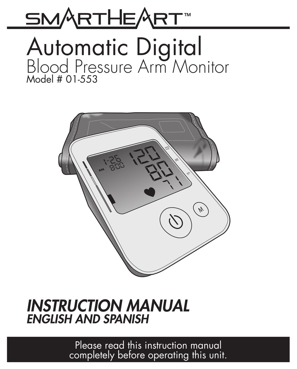 smartheart wrist blood pressure monitor manual