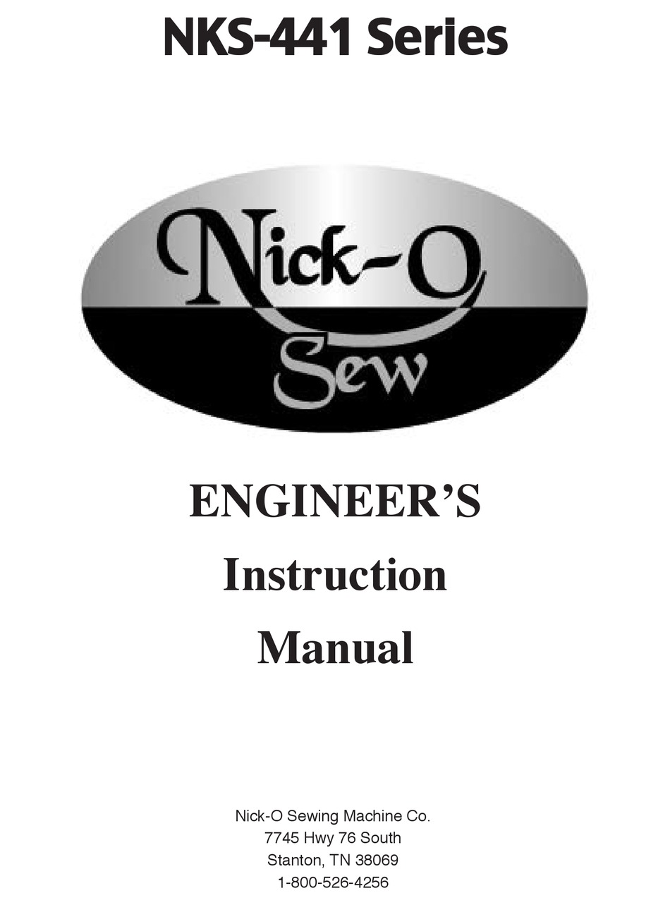 NICK-O SEW NKS-441 SERIES ENGINEER'S MANUAL Pdf Download | ManualsLib