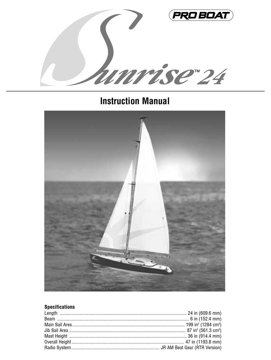 Proboat Sunrise 24 Instruction Manual Pdf Download Manualslib
