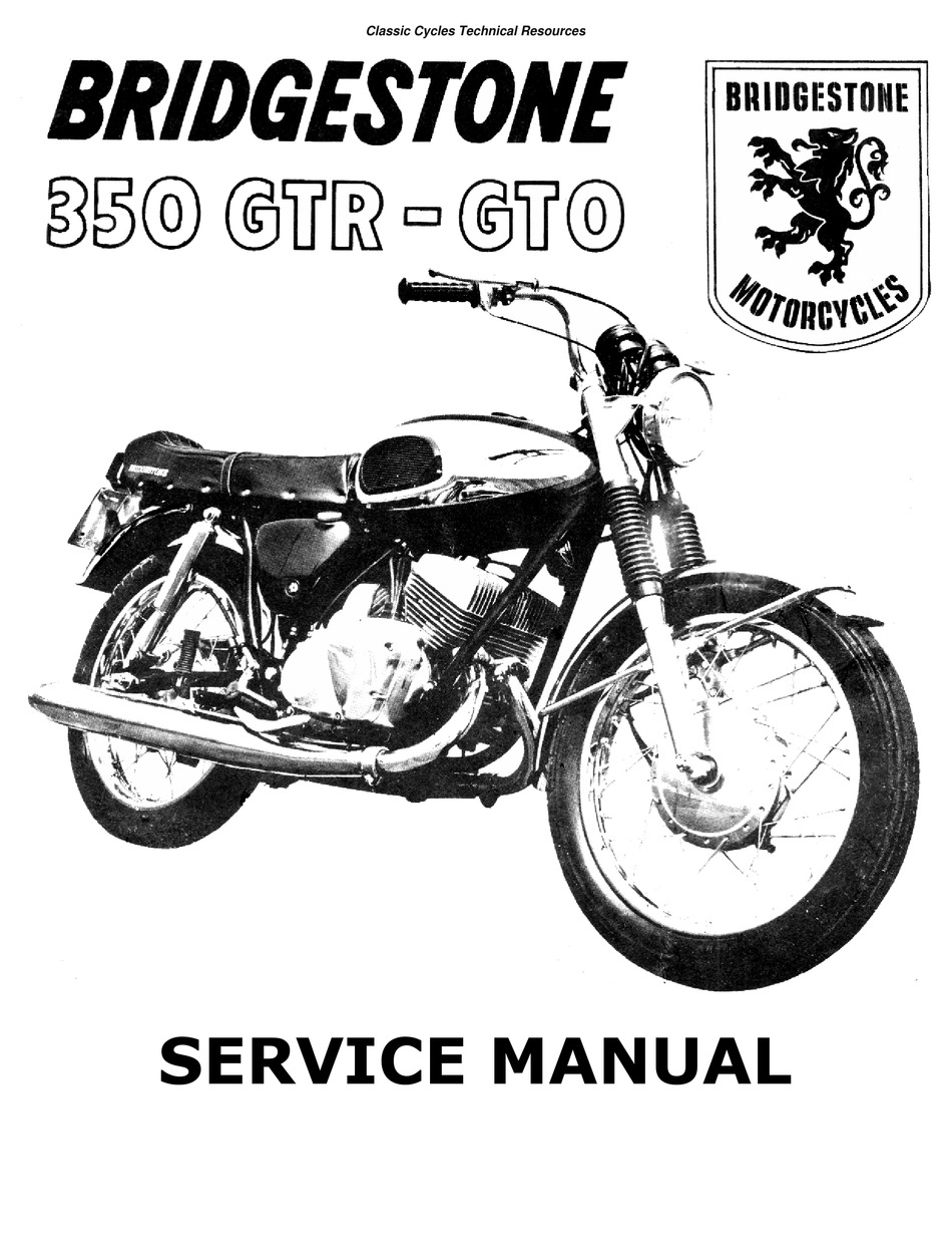 BRIDGESTONE 350 GTR SERVICE MANUAL Pdf Download | ManualsLib