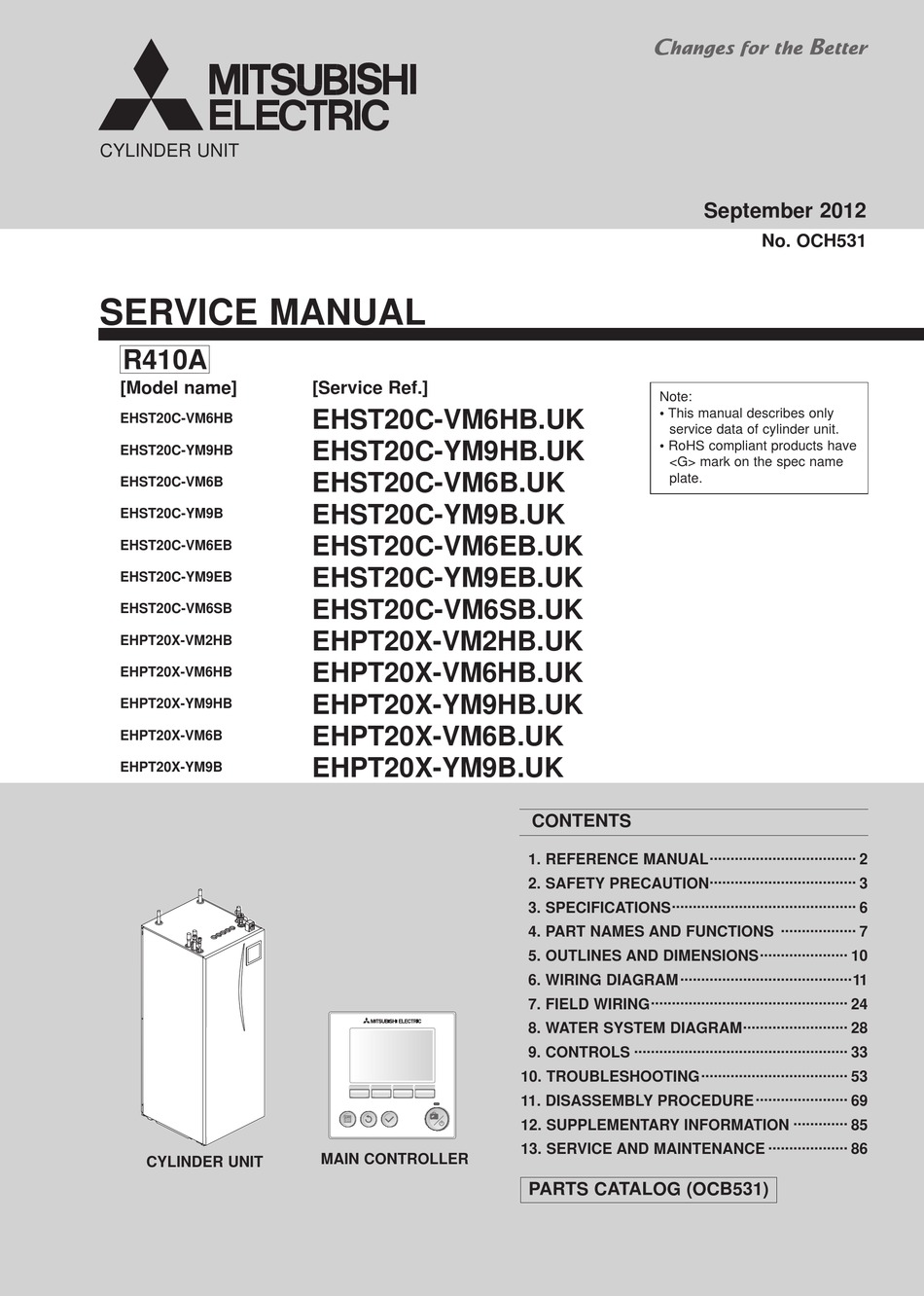 MITSUBISHI ELECTRIC EHST20CVM6HB SERVICE MANUAL Pdf Download ManualsLib