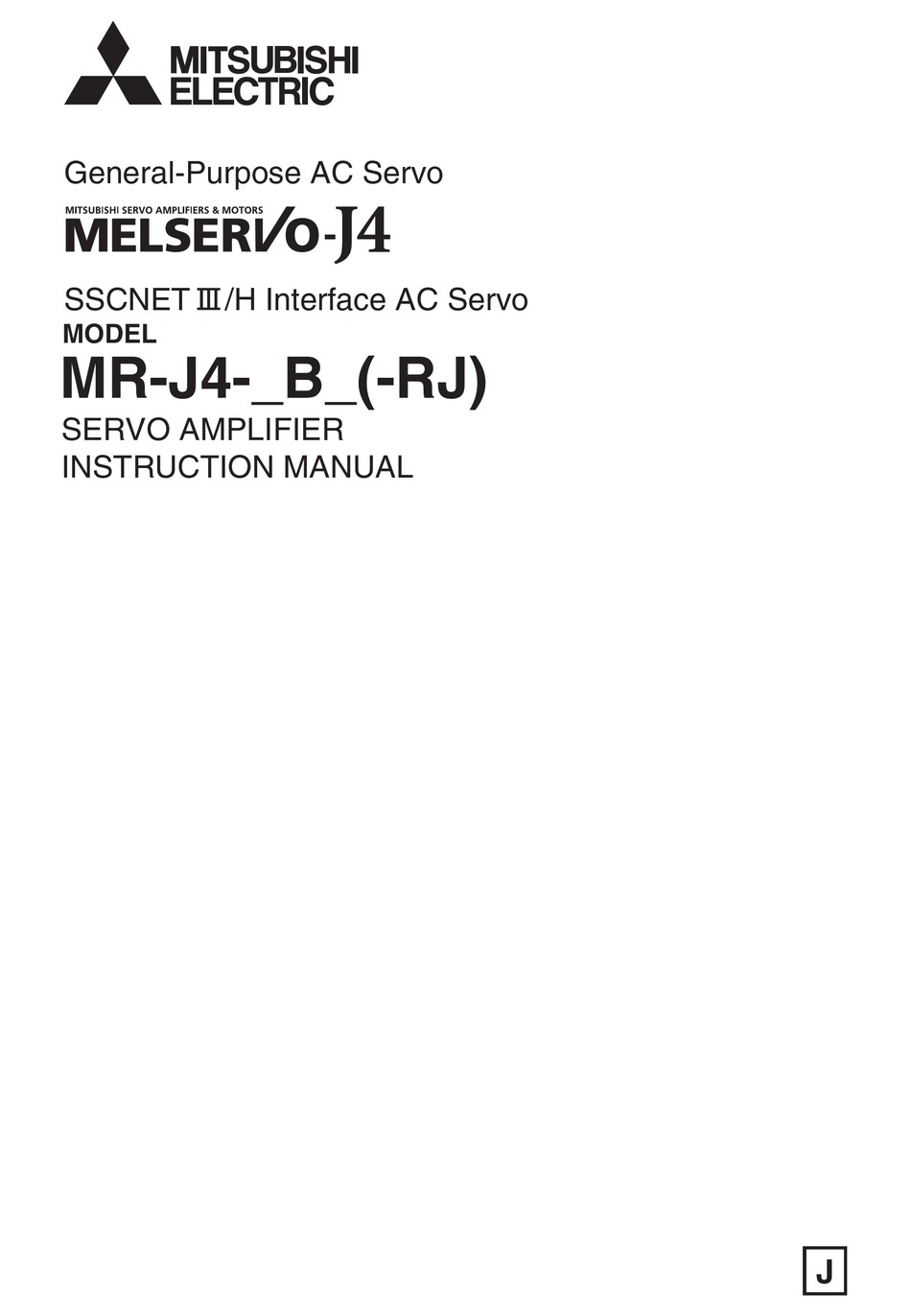 MITSUBISHI ELECTRIC MR-J4 INSTRUCTION MANUAL Pdf Download | ManualsLib