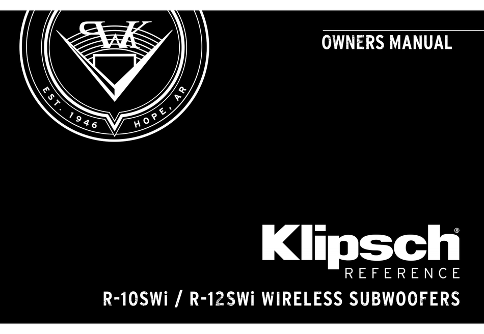 KLIPSCH R-10SWI OWNER'S MANUAL Pdf Download | ManualsLib