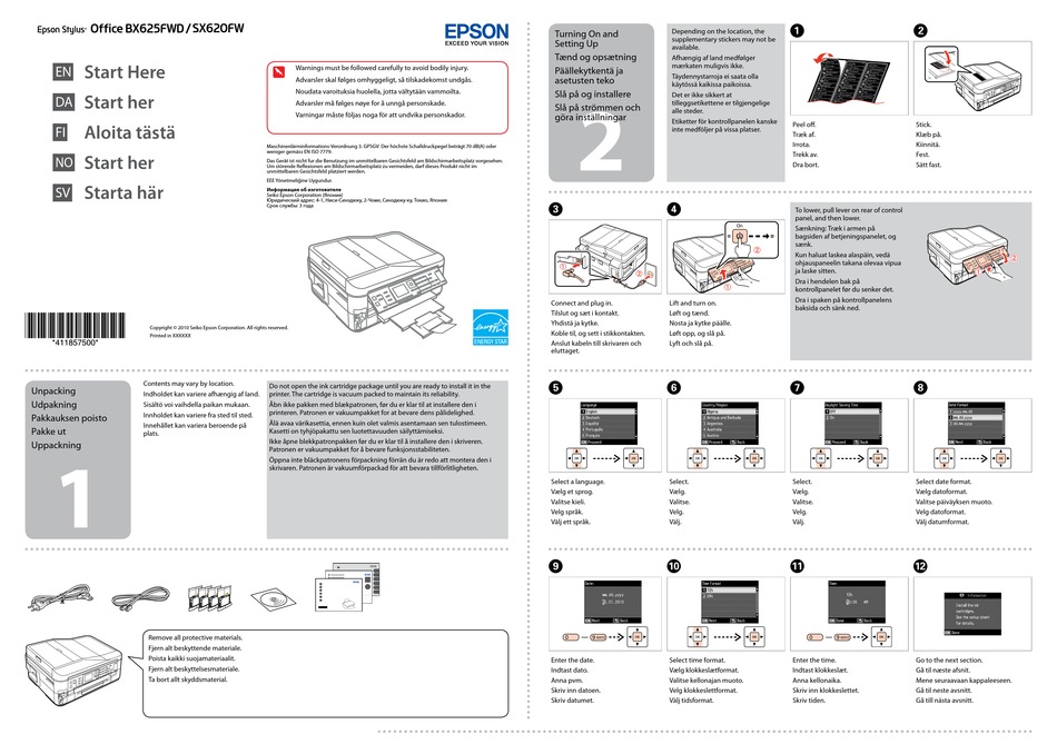 Epson Stylus Office Bx625fwd Start Here Pdf Download Manualslib 9243