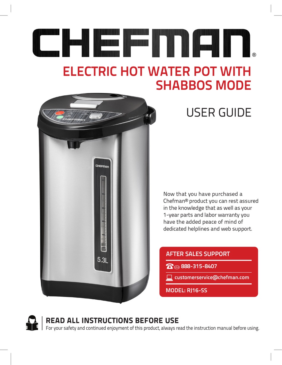 Chefman Auto Electric Hot Water Pot User Manual