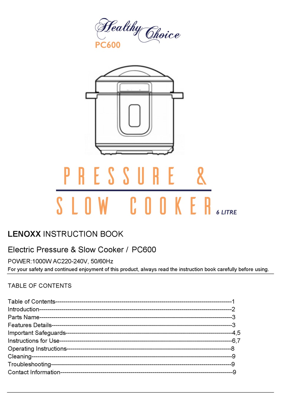 how to use healthy choice pressure cooker