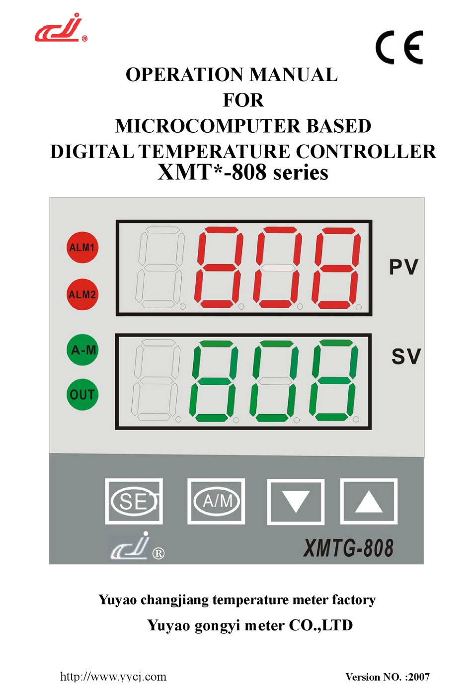 YUYAO GONGYI XMT-808 SERIES OPERATION MANUAL Pdf Download | ManualsLib