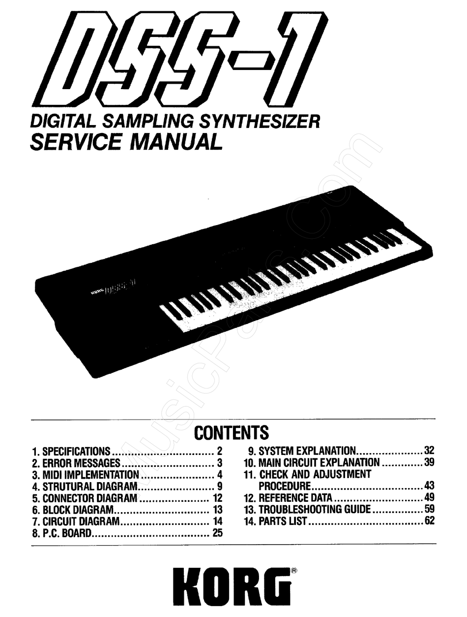 Korg Dss 1 Service Manual Pdf Download Manualslib