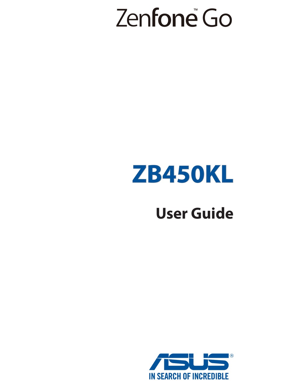Asus Zenfone Go Zb450kl User Manual Pdf Download Manualslib