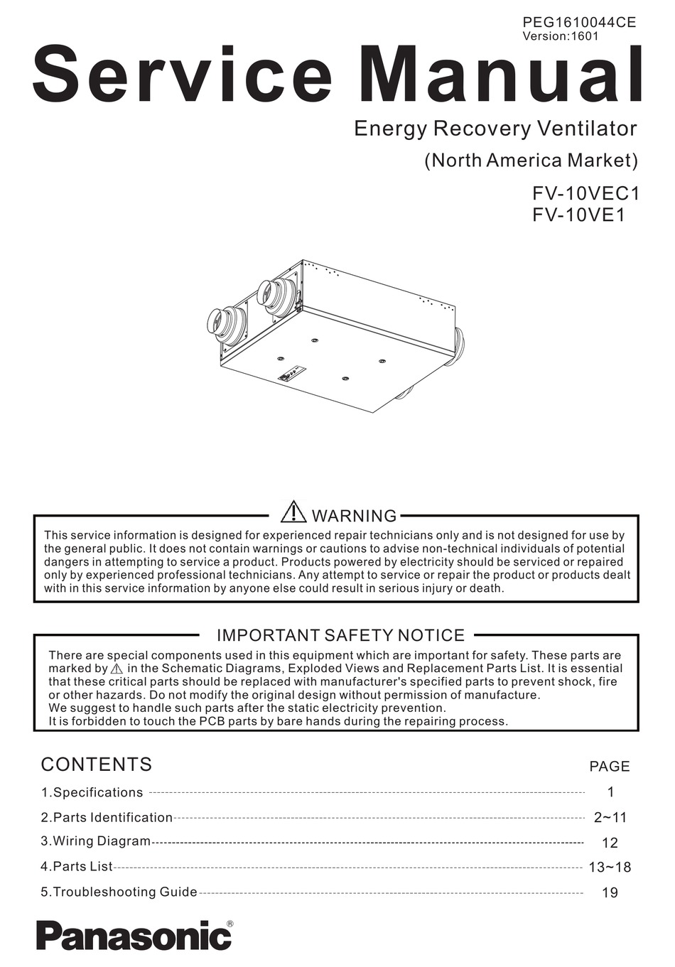 Panasonic Fv 10vec1 Service Manual Pdf Download Manualslib