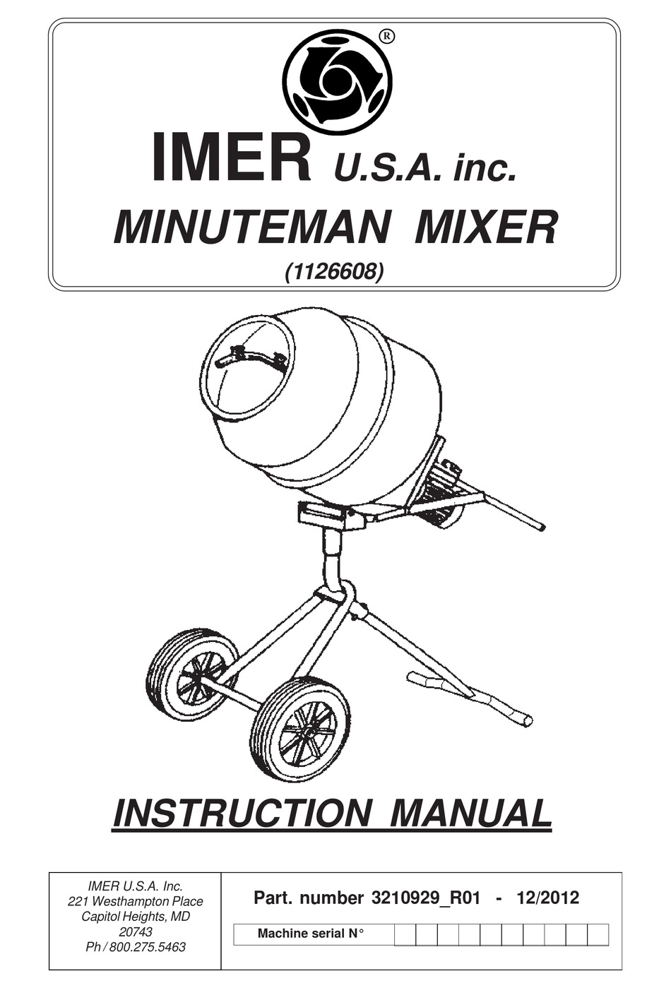 IMER USA MINUTEMAN INSTRUCTION MANUAL Pdf Download ManualsLib