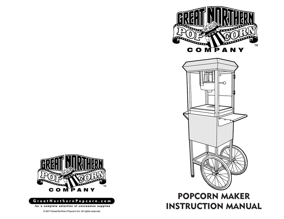 GREAT NORTHERN POPCORN 4OZ KETTLE FOUNDATION INSTRUCTION MANUAL Pdf