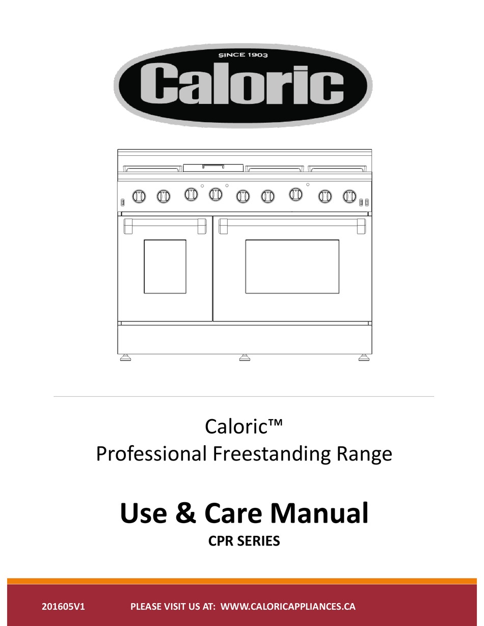 CALORIC CPR SERIES USE & CARE MANUAL Pdf Download ManualsLib