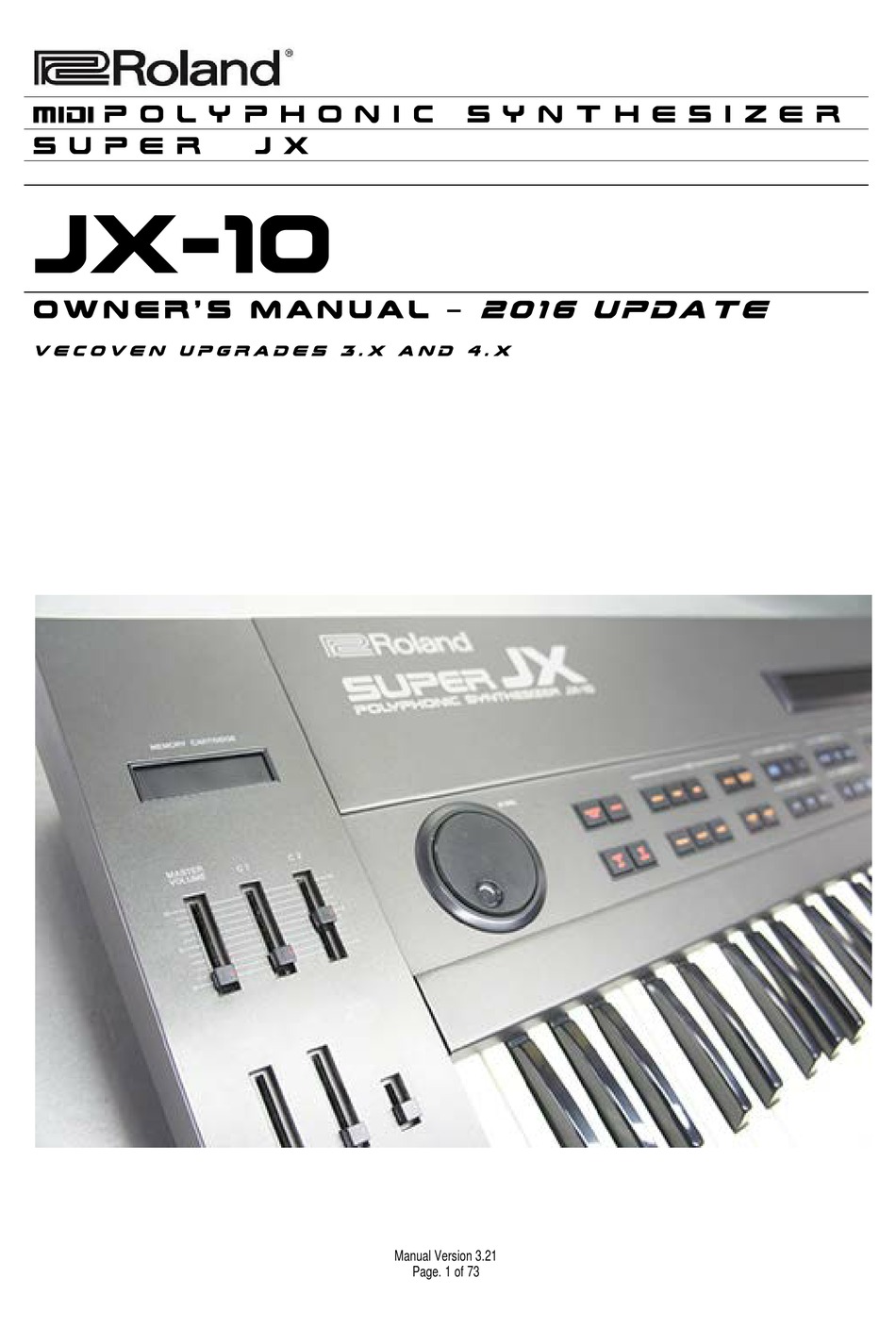 ROLAND JX10 OWNER'S MANUAL Pdf Download ManualsLib