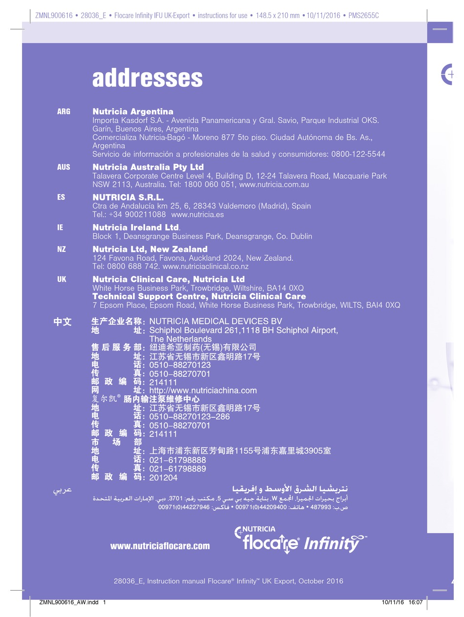 NUTRICIA FLOCARE INFINITY INSTRUCTIONS FOR USE MANUAL Pdf Download ManualsLib