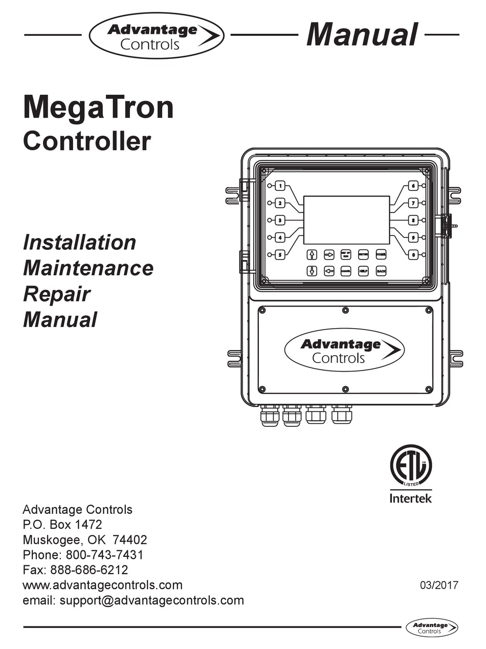 ADVANTAGE CONTROLS MEGATRON INSTALLATION, MAINTENANCE AND REPAIR MANUAL