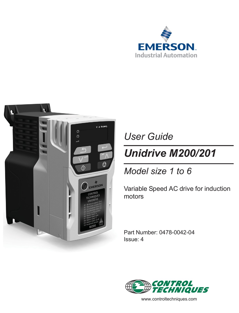 EMERSON UNIDRIVE M200 USER MANUAL Pdf Download | ManualsLib