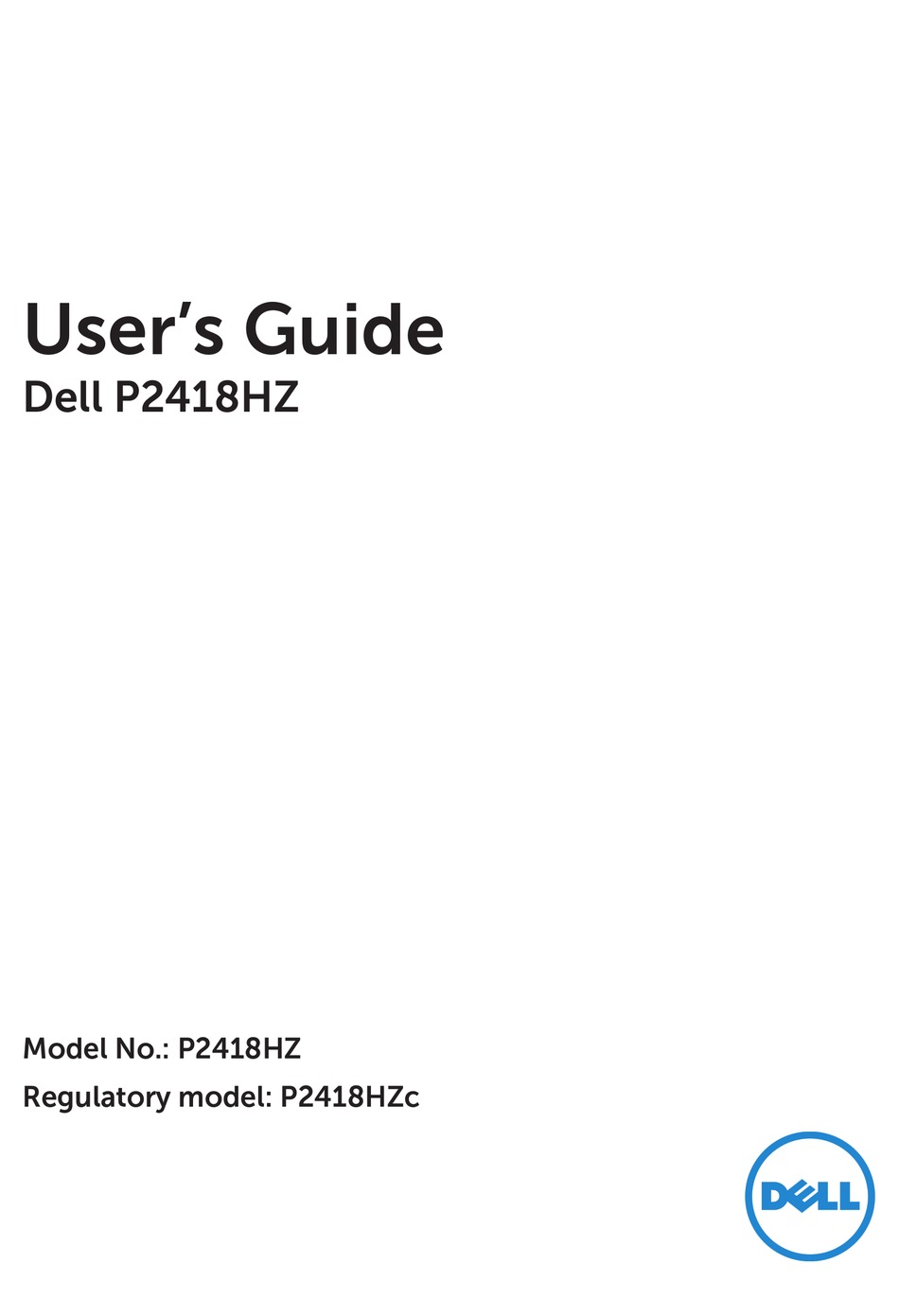Monitor Ir Camera Driver - Dell P2418HZ 