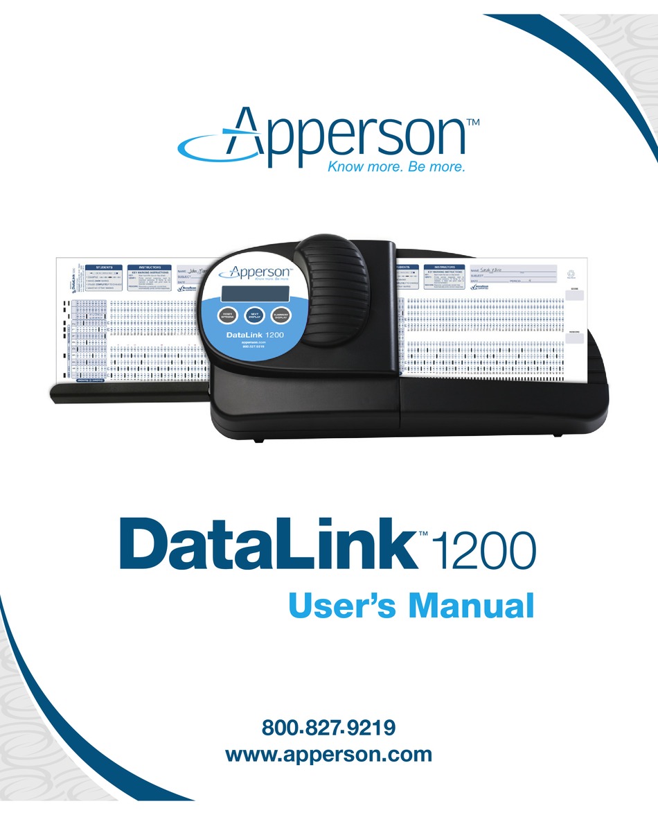 APPERSON DATALINK 1200 USER MANUAL Pdf Download ManualsLib