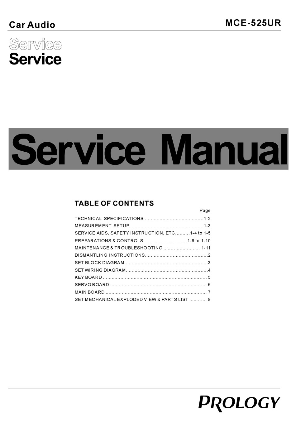 PROLOGY MCE-525UR SERVICE MANUAL Pdf Download | ManualsLib