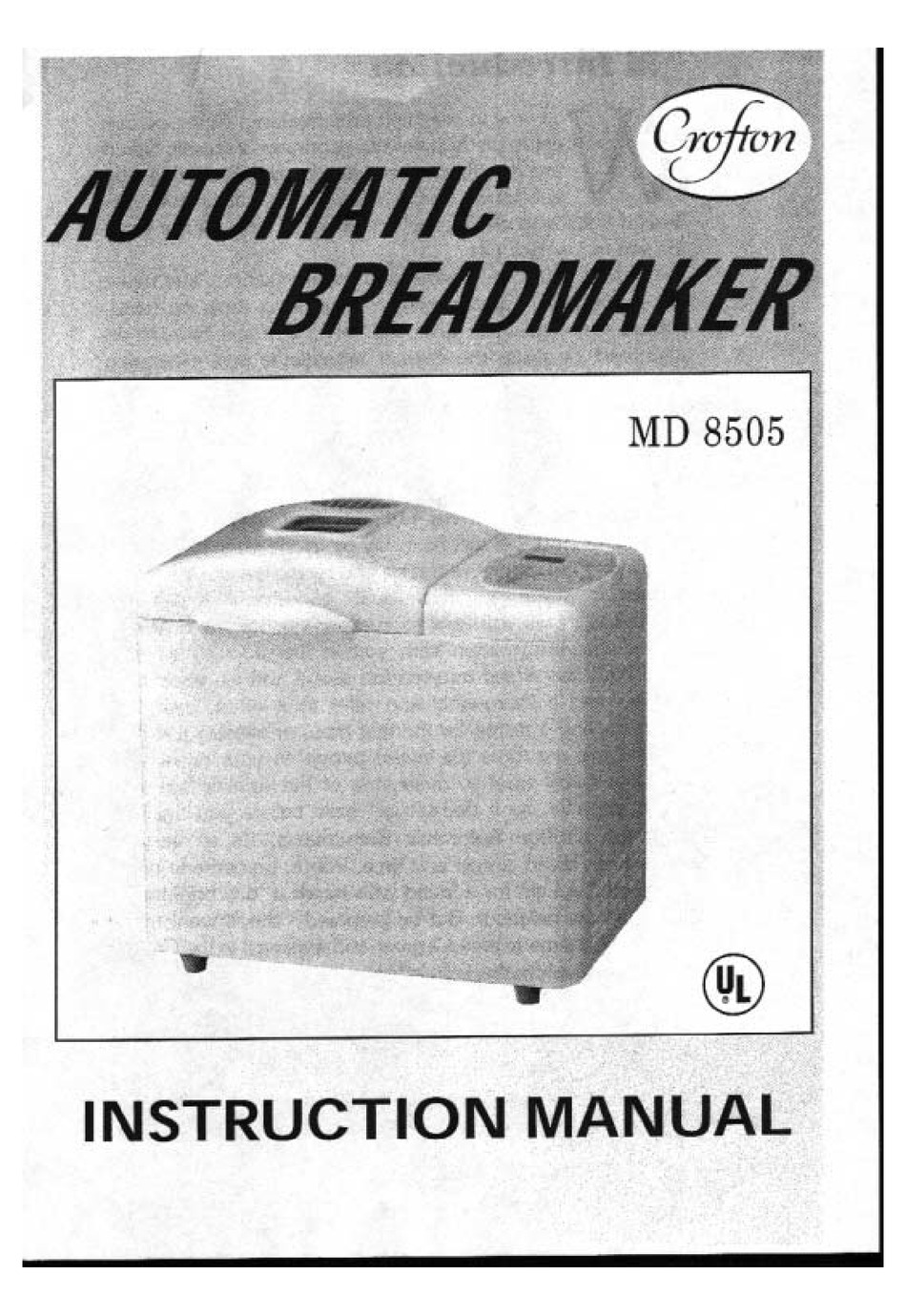 CROFTON MD 8505 INSTRUCTION MANUAL Pdf Download ManualsLib